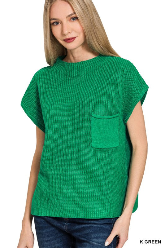 Kelly Mock Neck Short Sleeve Sweater