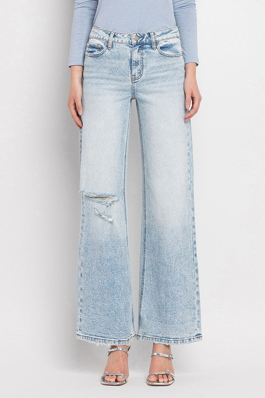Vervet Tummy Control High Rise Wide Leg Jeans
