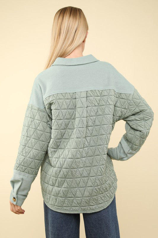 Lovely Day Quilted Jacket - Sage