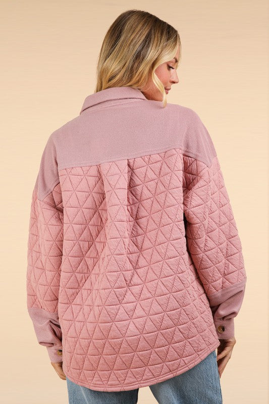 Lovely Day Quilted Jacket - Blush