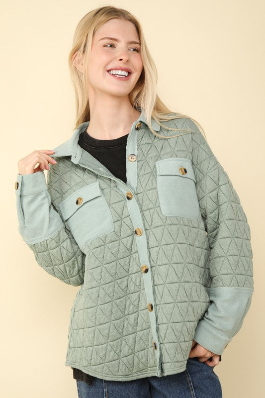 Lovely Day Quilted Jacket - Sage