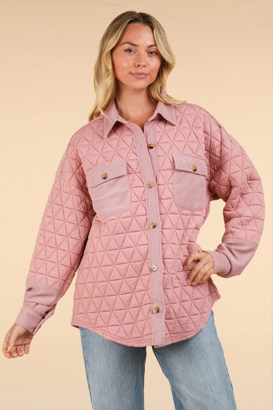 Lovely Day Quilted Jacket - Blush