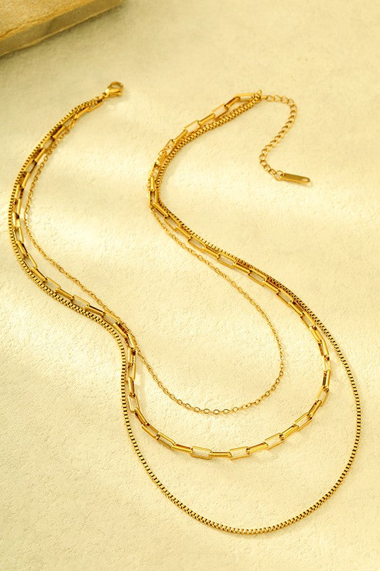 18K Stainless Steel Tarnish Free Layered Necklace