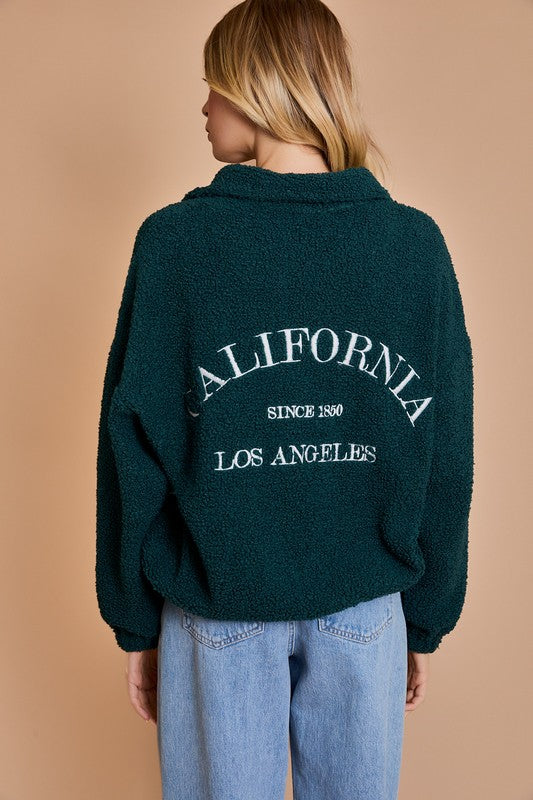 California Embroidered Quarter Zip Fleece