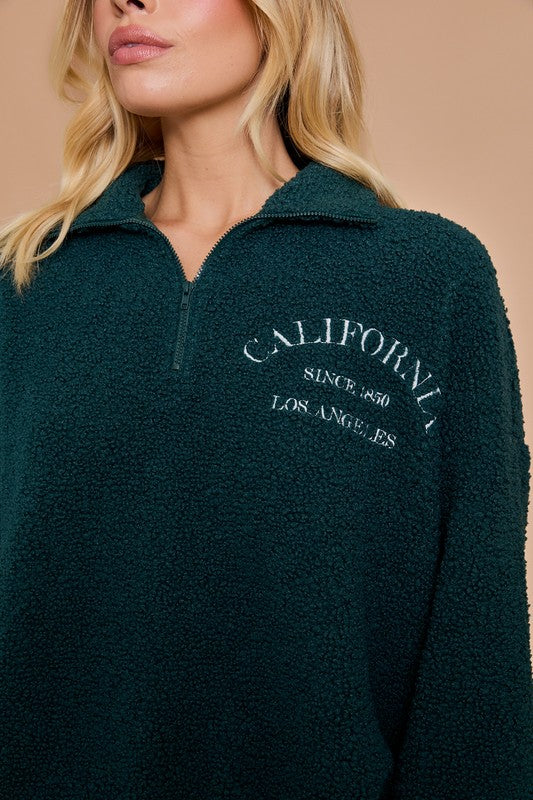 California Embroidered Quarter Zip Fleece