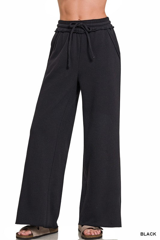On Repeat Wide Leg Sweatpants - Black