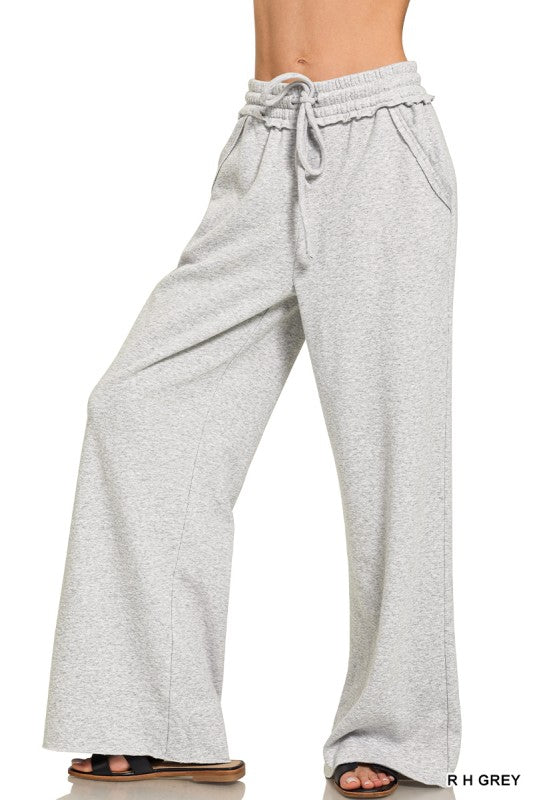 On Repeat Wide Leg Sweatpants - Grey