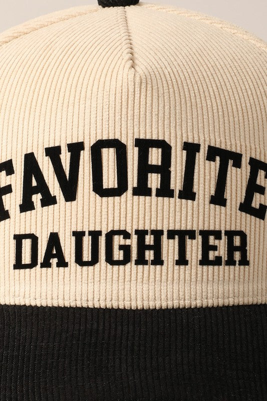 Favorite Daughter Two Toned Corduroy Baseball Cap