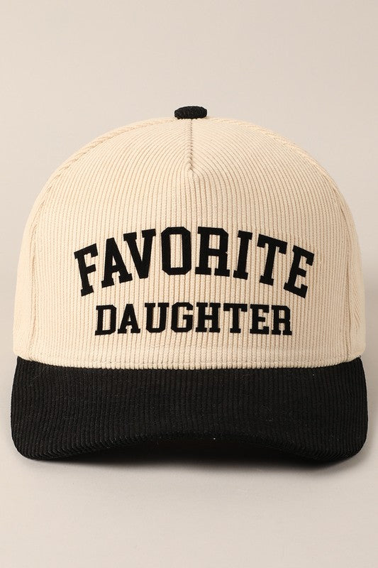 Favorite Daughter Two Toned Corduroy Baseball Cap