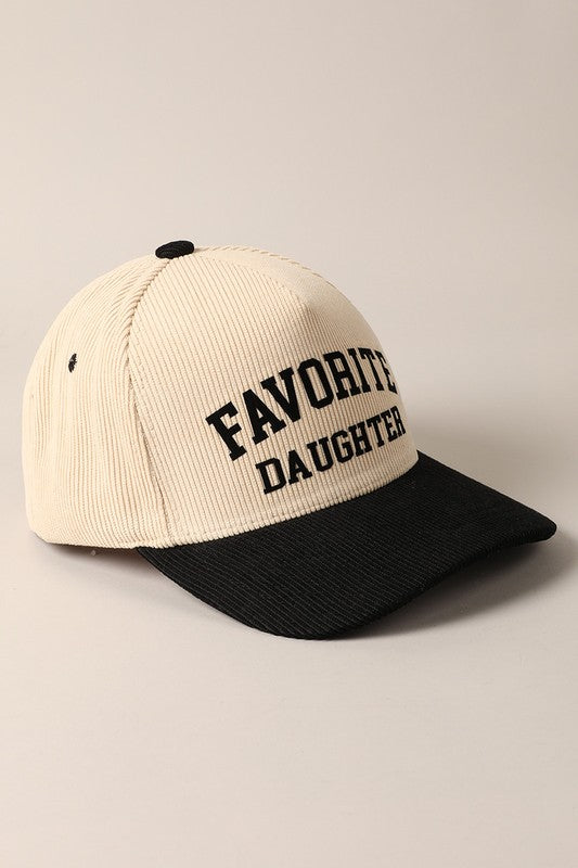 Favorite Daughter Two Toned Corduroy Baseball Cap