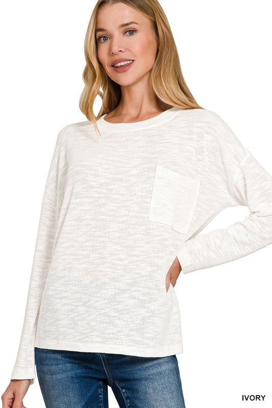 Everyday Basic Layering Long Sleeve Tee - White
