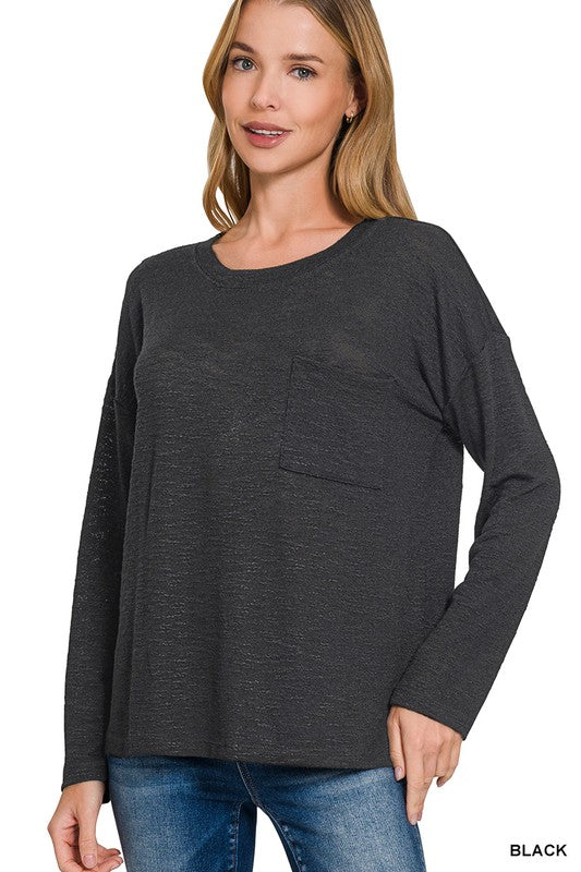 Everyday Basic Layering Long Sleeve Tee - Black