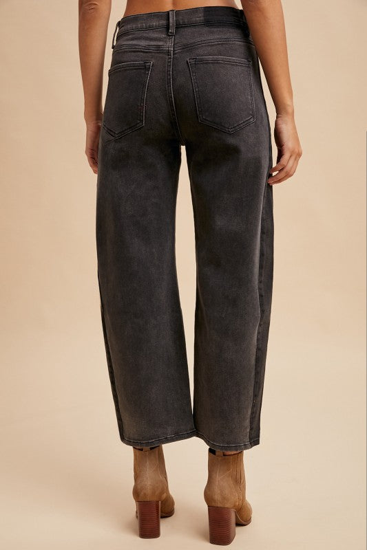 Avery Two Tone Side Panel Crop Jeans
