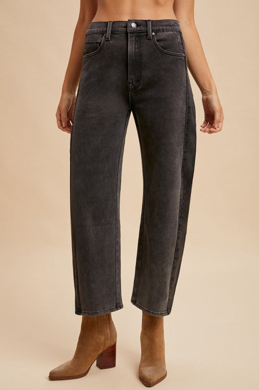 Avery Two Tone Side Panel Crop Jeans