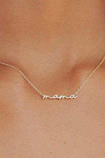 18k Stainless Steel Tarnish Free Mama Necklace