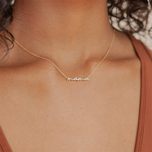 18k Stainless Steel Tarnish Free Mama Necklace