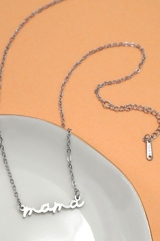 18k Stainless Steel Tarnish Free Mama Necklace