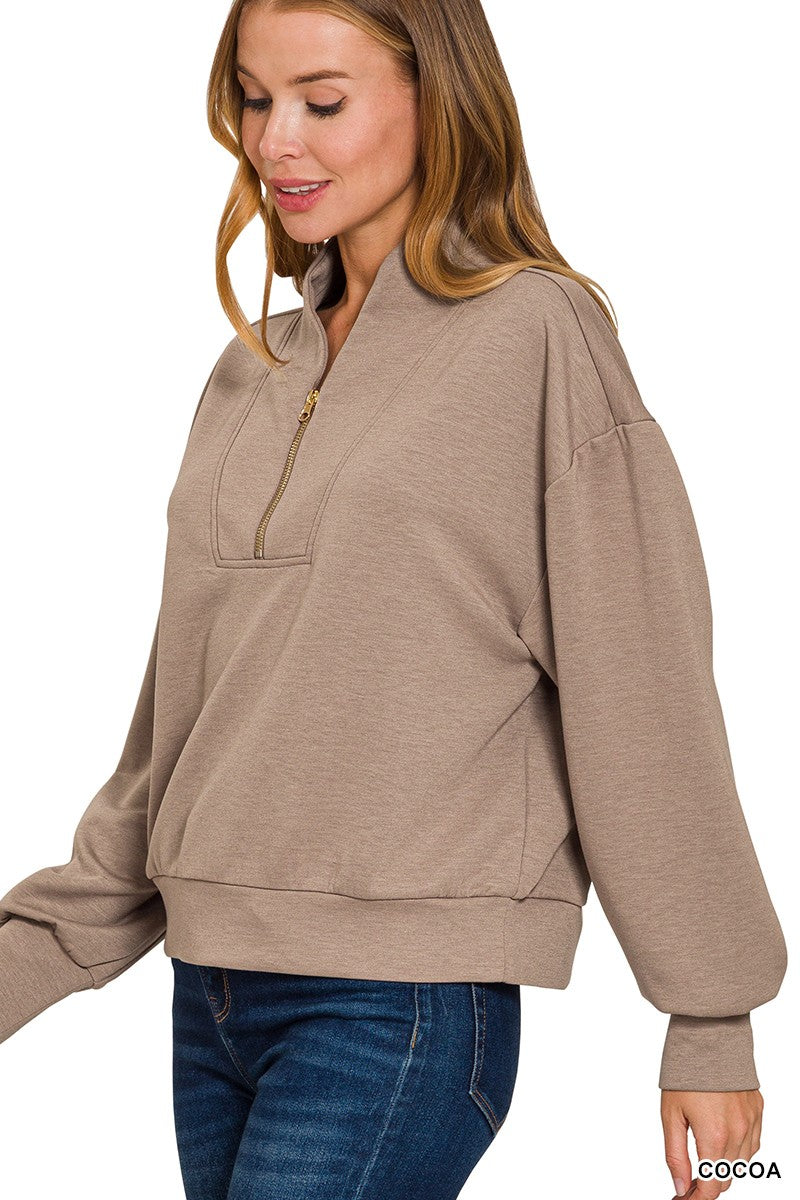 Autumn Breeze Scuba Pullover - Cocoa