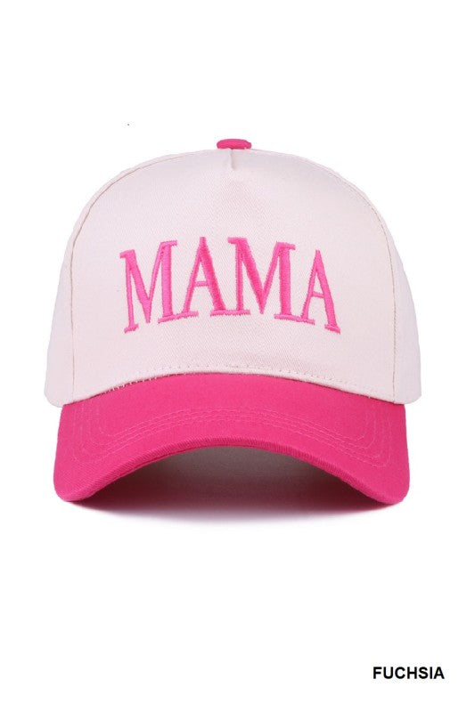MAMA Two Tone Canvas Cap - Fuchsia