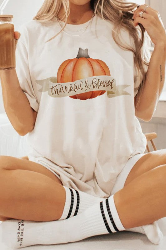 Thankful & Blessed Graphic T-Shirt