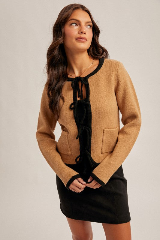 Loren Front Tie Sweater Cardigan