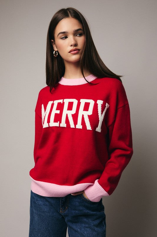 Be Festive MERRY Crewneck Sweater