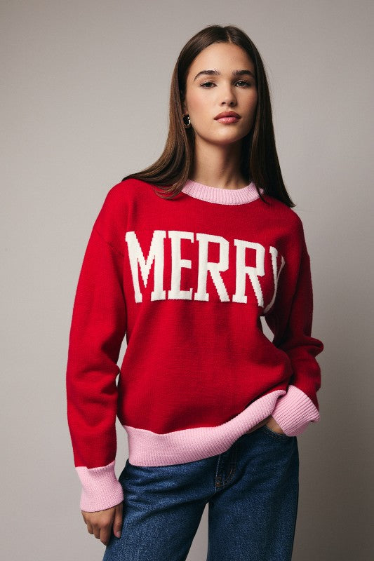 Be Festive MERRY Crewneck Sweater