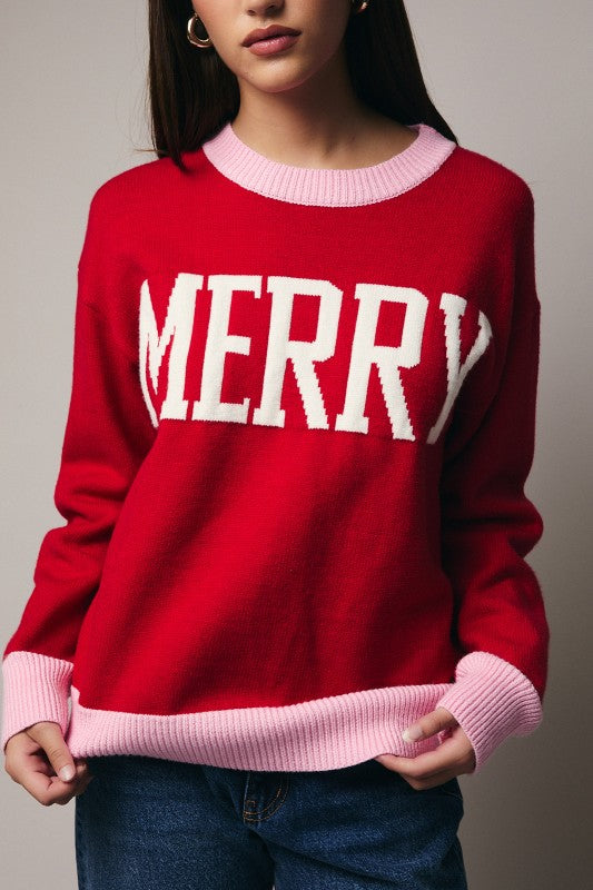 Be Festive MERRY Crewneck Sweater
