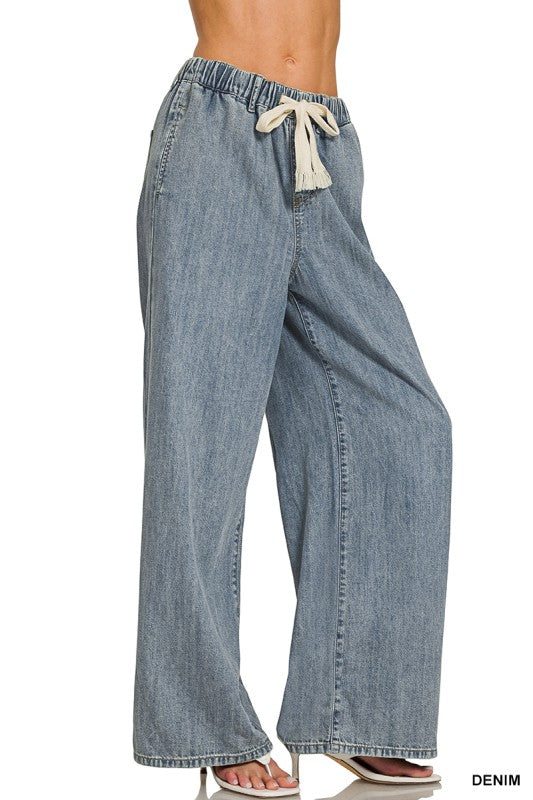 Wide Leg Drawstring Pants