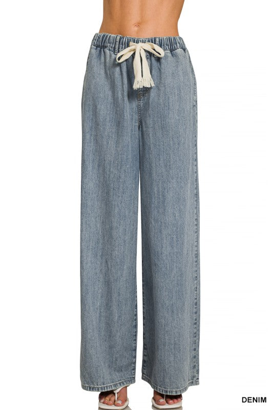 Wide Leg Drawstring Pants