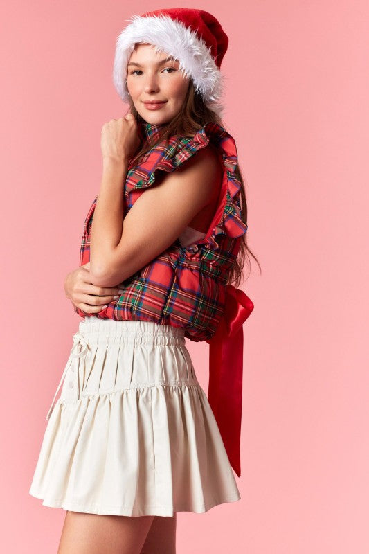 Christmas Cheer Vest With Satin Back Bow