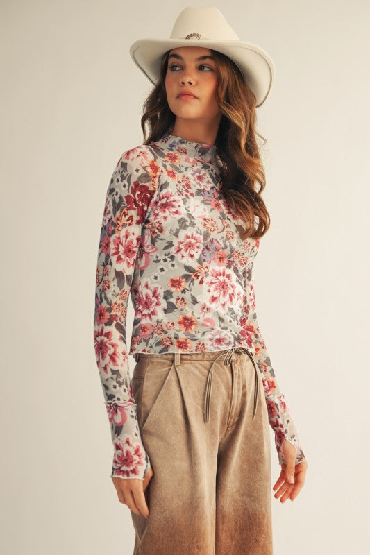 Romance Bloom Mesh Top