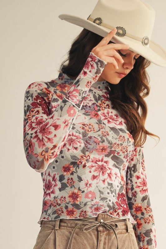 Romance Bloom Mesh Top