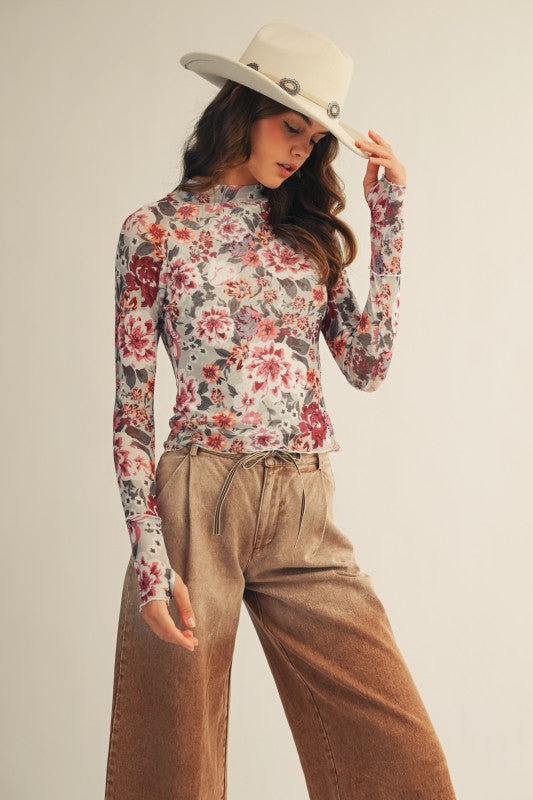 Romance Bloom Mesh Top