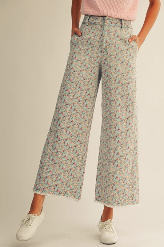 Lila Floral Denim Pants