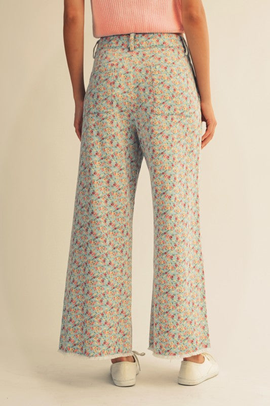 Lila Floral Denim Pants