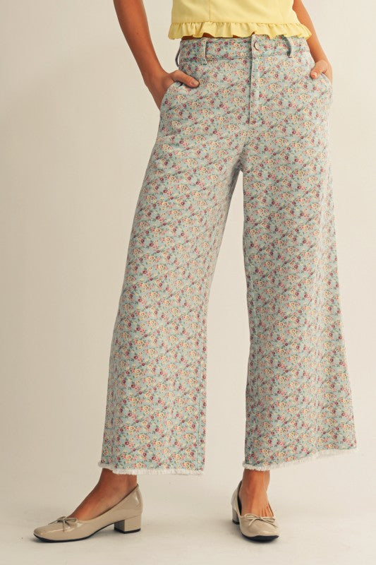 Lila Floral Denim Pants