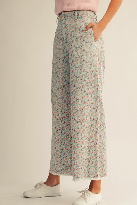 Lila Floral Denim Pants