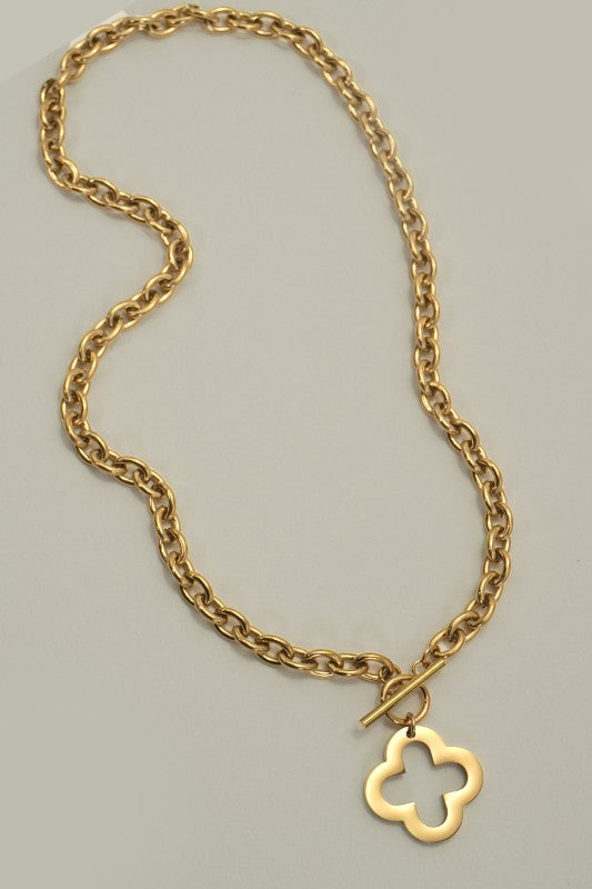 18k Stainless Steel Tarnish Free Clover Necklace