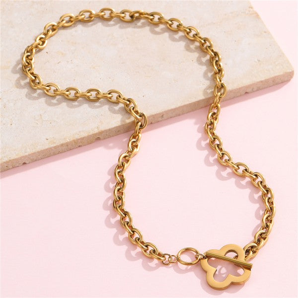 18k Stainless Steel Tarnish Free Clover Necklace