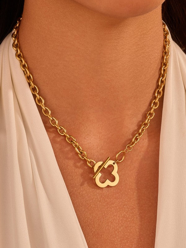 18k Stainless Steel Tarnish Free Clover Necklace