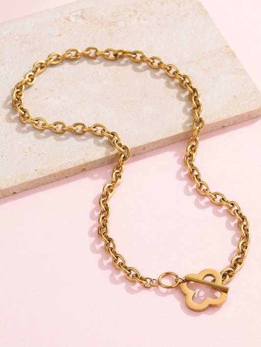 18k Stainless Steel Tarnish Free Clover Necklace