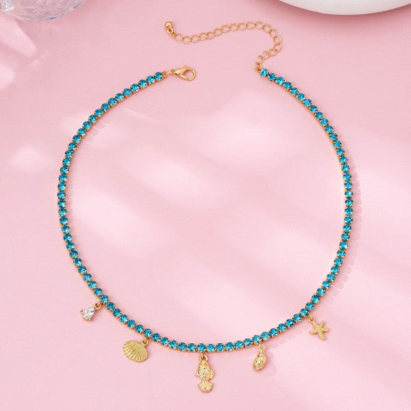 Crystal Tennis Charms Necklace