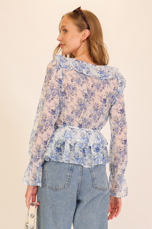 Garden Party Ruffle Tie Front Top