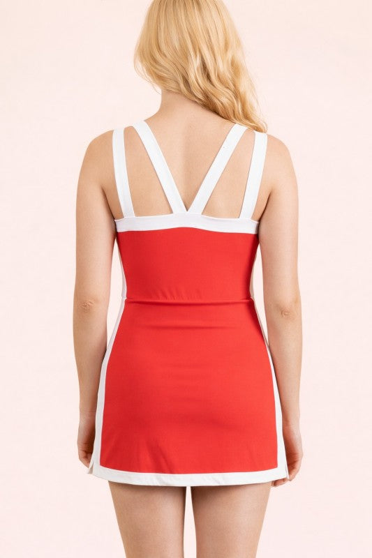 fitted lace wedding dress Worth The Hype Color Block Activewear Mini Dress