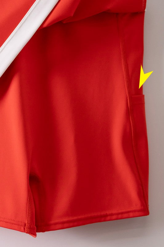 Worth The Hype Color Block Activewear Mini Dress - Red