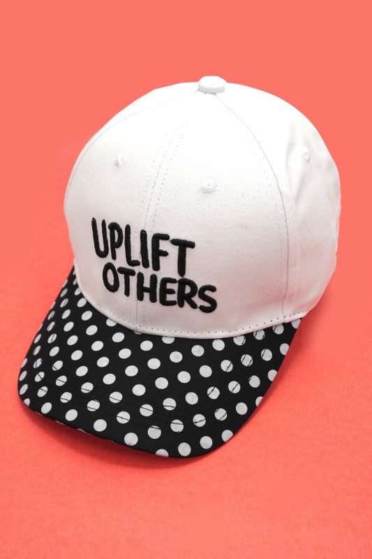 Uplift Others Polka Dot Embroidered Hat