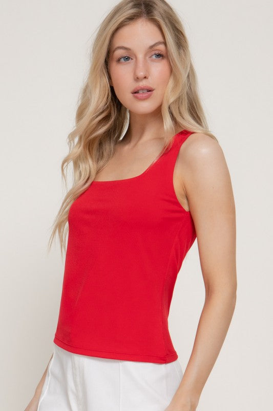 Ruby Square Neck Double Layer Tank