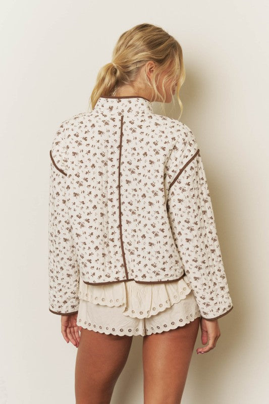 Floral Print Quilted Jacket