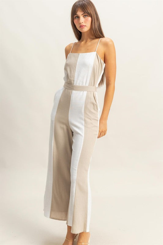 Sloan Linen Color Block Jumpsuit